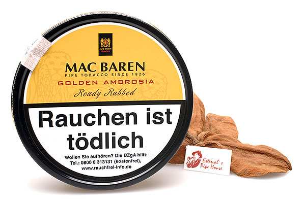 Mac Baren Golden Ambrosia Ready Rubbed Pipe tobacco 100g Tin Mac Baren Golden Ambrosia Ready Rubbed Pipe tobacco 100g Tin